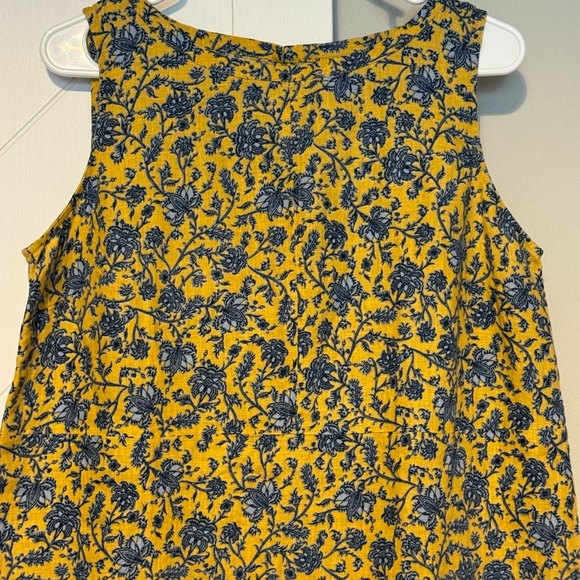 J. Jill Love Linen Sleeveless Floral Shift Dress Yellow Blue Size MP - Picture 6 of 8